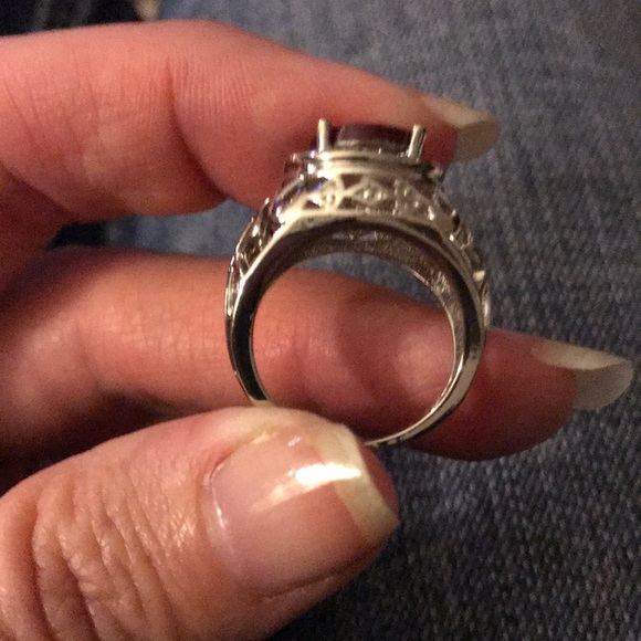 Silver lab created ruby ring. Size 7. - Picture 4 of 4